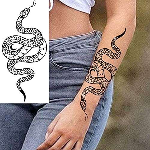 10 Sheets Realistic Snake Temporary Tattoos For Women Men Forearm Arm ...