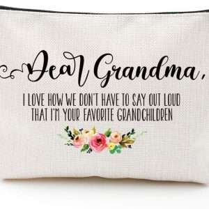 Grandma Gifts For Grandmothers, Inlaws, Stepmom Grandma Birthday Gifts Elderly Gifts Grandparents Gifts From Grandkids Mothers’ Day Makeup Bag Gifts-Dear Grandma We Don’T Have To Say Out Loud