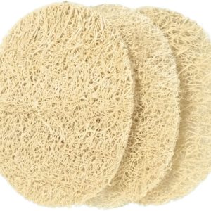 Exfoliating Loofah Face Pads, 100% Natural Loofah, Loofah Sponges Makeup Remover, Reusable Facial Massage Pad, Scrub Pad For Remove Pores And Cleansing Blackheads For Men And Women’S, 3 Pcs
