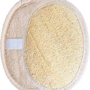 Exfoliating Loofah Pad Body Scrubber, 100% Natural Luffa And Terry Cloth Materials, Loofah Sponge Scrubber Body Glove, Bath Sponge For Men And Women’S Spa, Shower Body Massage For Cellulite